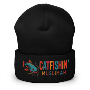 🎣 Catfishin’ Muslimah™ Black Cuffed Beanie