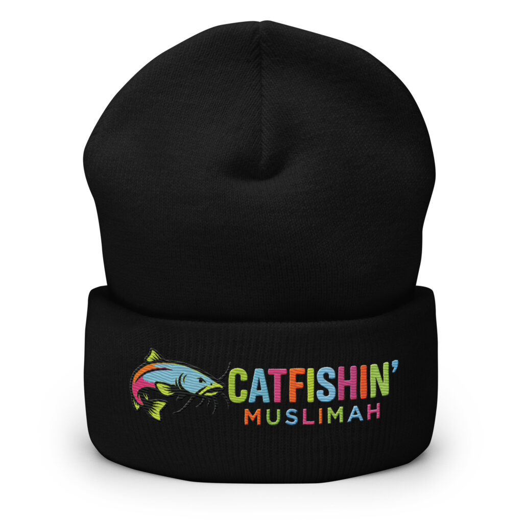 🎣 Catfishin’ Muslimah™ Black Cuffed Beanie