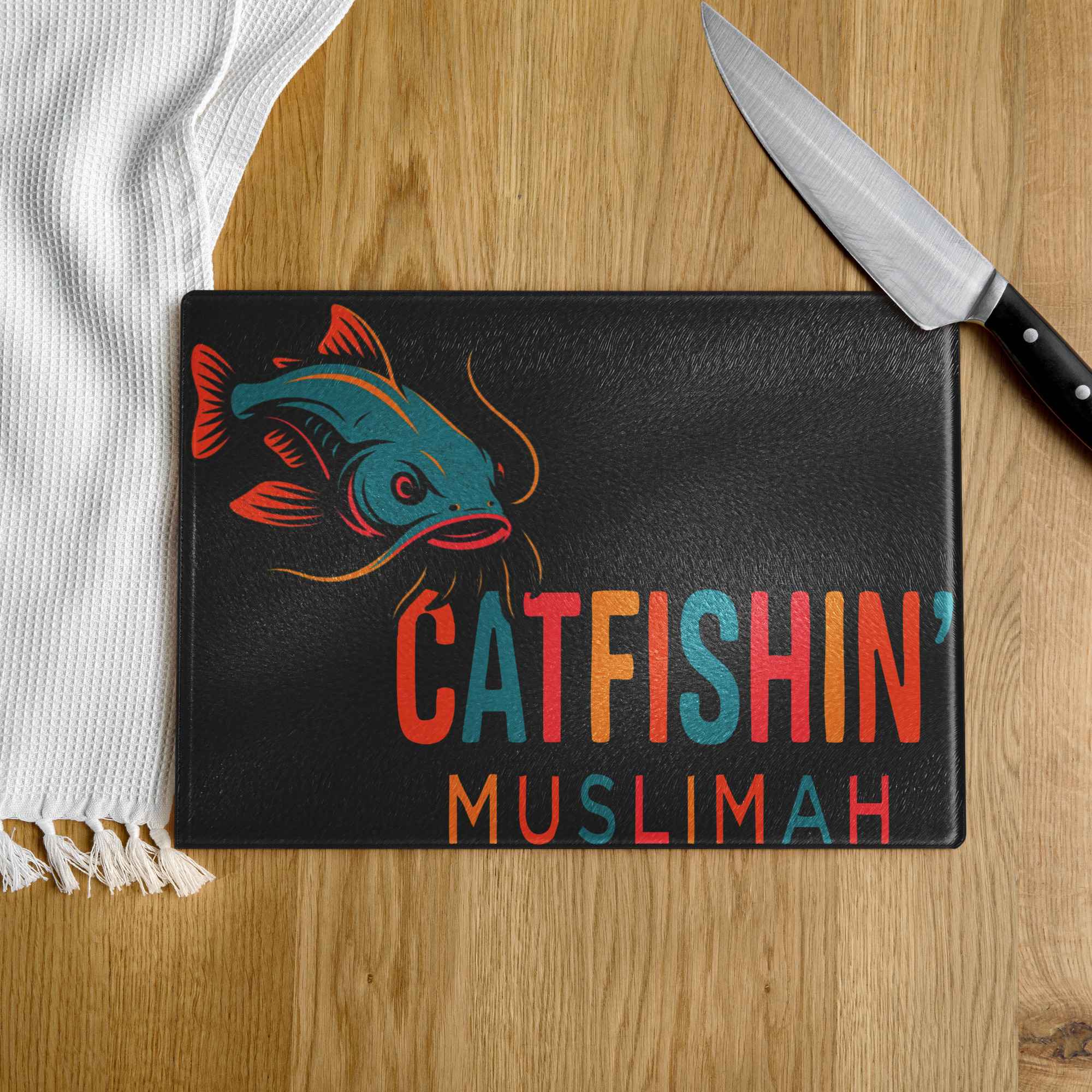 🌙 Catfishin’ Muslimah™ “Night Bite” Tempered Glass Bait Board - Image 2