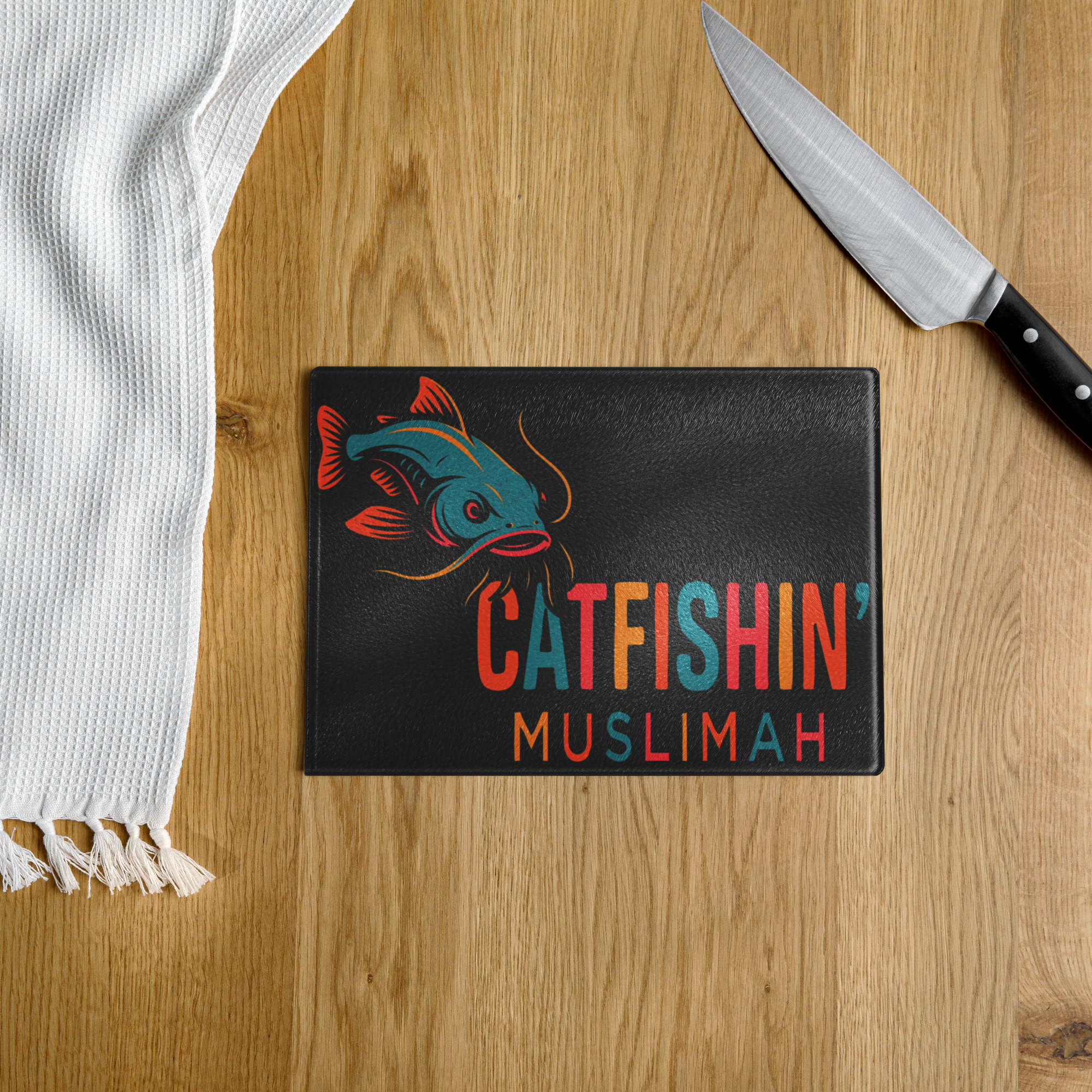🌙 Catfishin’ Muslimah™ “Night Bite” Tempered Glass Bait Board
