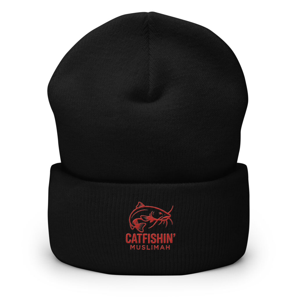 Red & Black Catfishin’ Muslimah™ Signature Cuffed Beanie